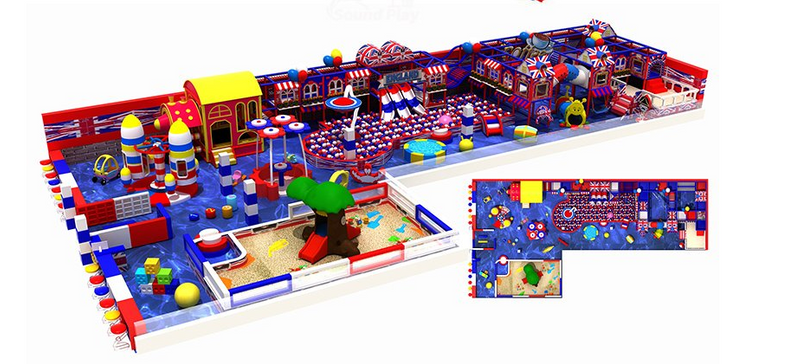 Sound Play Indoor playground Naughty Castle English Style series slide Ocean ball pool play sand Carousel children's castle