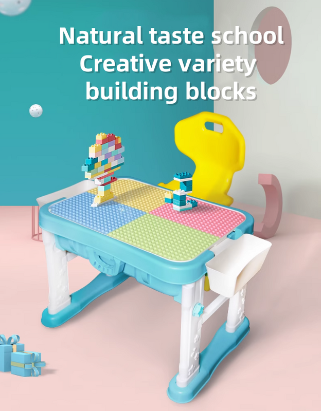 Sound Play Children's wooden table multi-functional baby assembling toys large particle assembling blocks puzzle brain game table children's building blocks table