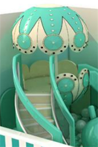 Sound Play Indoor children's playground cyan and blue combination