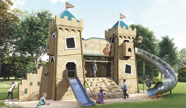 Sound Play Custom playground equipment Castle Slide series