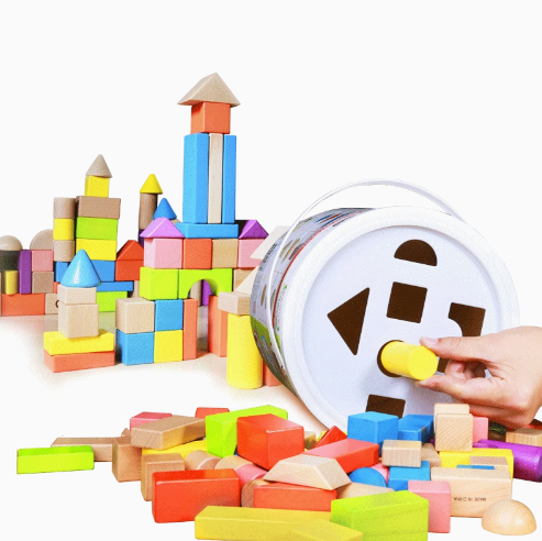 Sound Play Children's colorful wooden building blocks Chinese toys