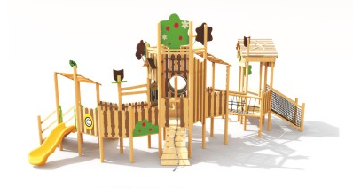 Sound Play Joy Magic Owl Park Loci wood outdoor multi-functional slide 