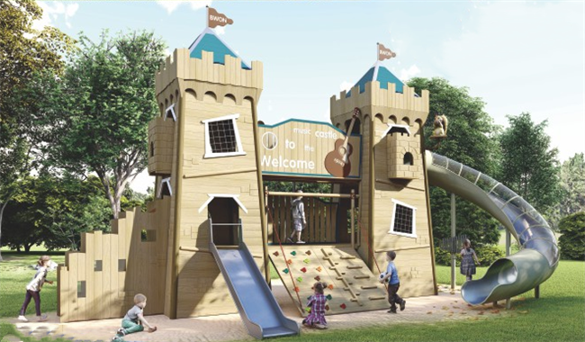 01Custom playground equipment Castle Slide series