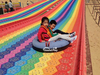 Sound Play Outdoor plastic slide web celebrity rainbow series China slide