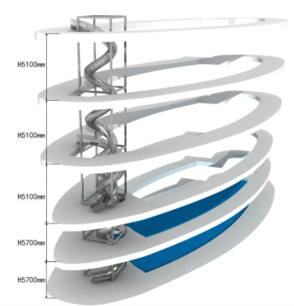 Sound play Indoor stainless steel slide AL20-208A spiral large channel slide