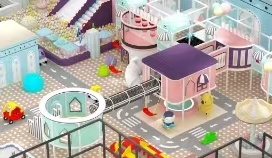 Sound Play Indoor amusement park Naughty Castle Animal City series road signs identify the sky building through the bouncing ocean ball park