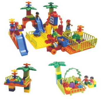 Sound play Zoo series of plastic building block toys Chinese toys