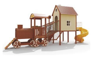 Sound Play Wooden slide train house series Wooden outdoor slide