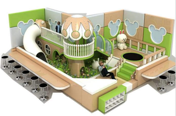 01Indoor childrens playground grass grows warbler flies