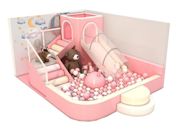 Sound Play Indoor children's playground Pink Dream Castle Ball Pool Warm girl boudoir filled with pink love