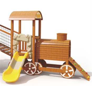 Sound Play Wooden slide train house series Wooden outdoor slide