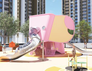 Sound Play Outdoor stainless steel slide elephant type China slide