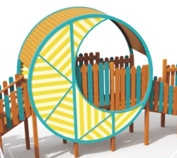 Sound Play Wooden slide moon walk series Wooden outdoor slide