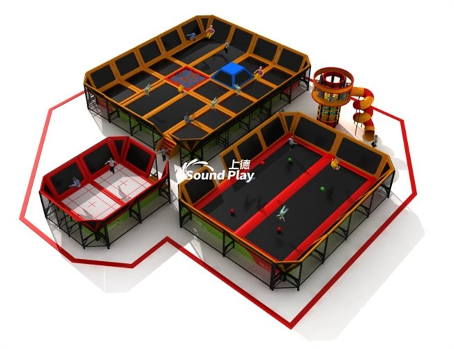 Sound Play Large indoor trampoline playground China's extreme sports