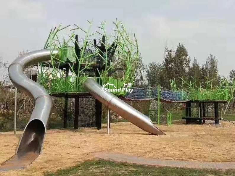 04Sound Playground Outdoor Large Stainless Steel Combination Slide Unpowered Play