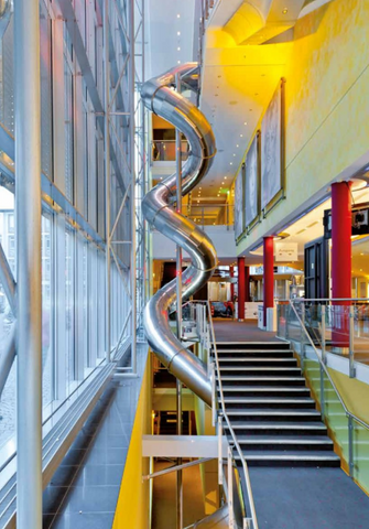 Sound play Indoor stainless steel slide AL20-214A shopping mall community corridor customer slide