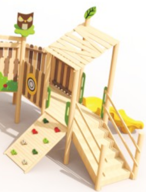 Sound Play Joy Magic Owl Park Loci wood outdoor multi-functional slide 