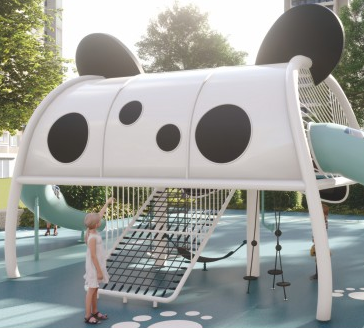 Sound Play Outdoor stainless steel slide panda type China slide