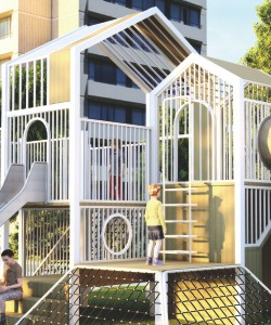 Sound Play Outdoor stainless steel slides Window of the city China slide