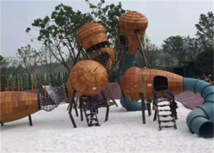 Outdoor Non-standard Customized Playground Equipment African Pear Wood Modeling Pine Cones