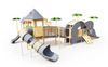 Sound Happy elephant Coconut Grove Paradise Sophora wood outdoor double slide combination