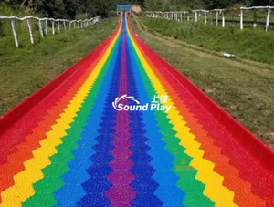 Sound Play Outdoor plastic slide web celebrity rainbow series China slide