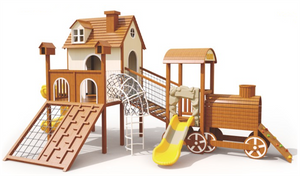 Sound Play Wooden slide train house series Wooden outdoor slide